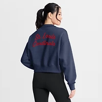 Women's Nike Navy St. Louis Cardinals Primetime Phoenix Fleece Half-Zip Sweatshirt