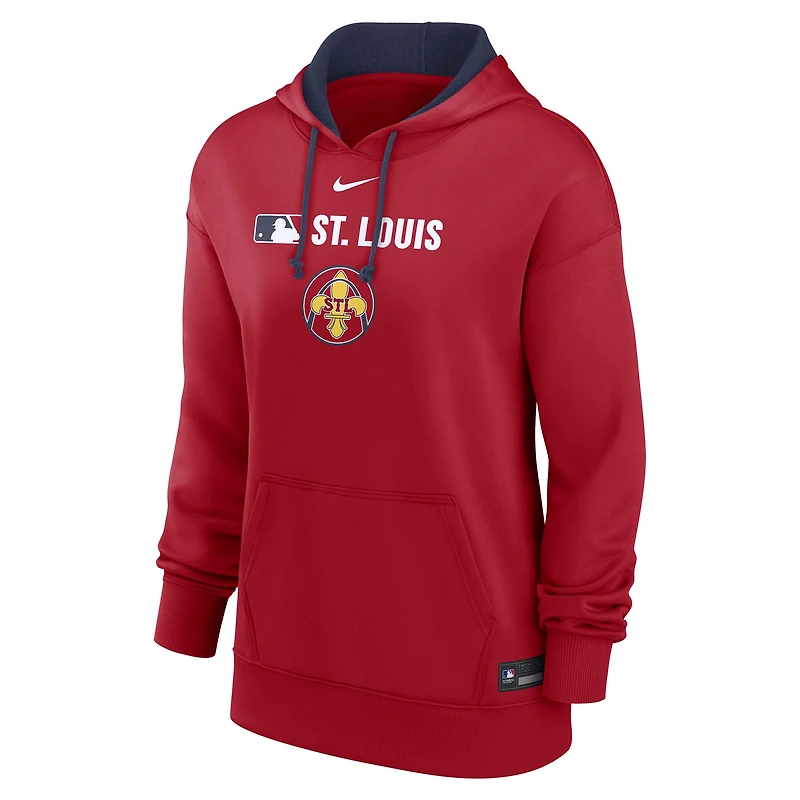 Sweat à capuche Nike Therma-FIT rouge St. Louis Cardinals City Connect Authentic Collection pour femme