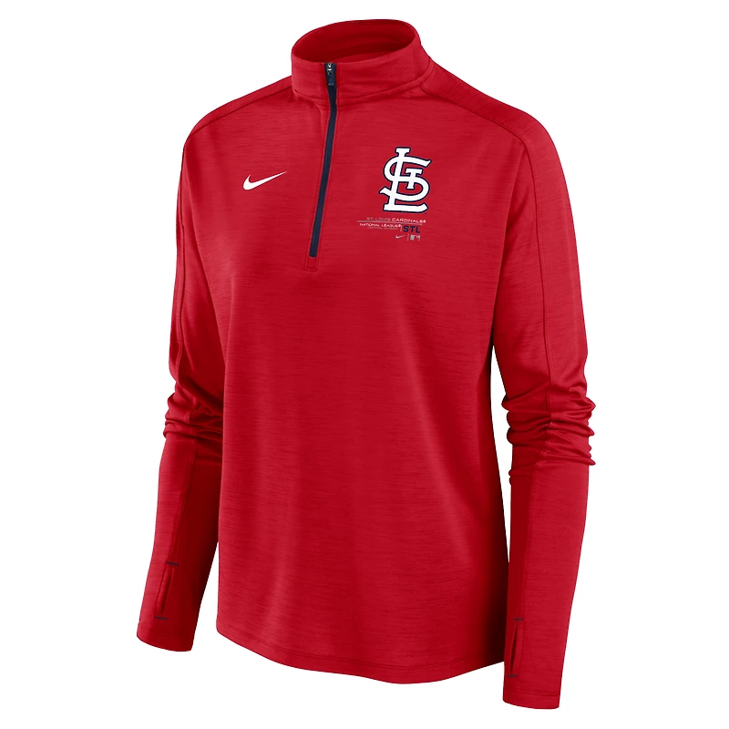 Haut à quart de zip Pacer St. Louis Cardinals Nike rouge pour femme