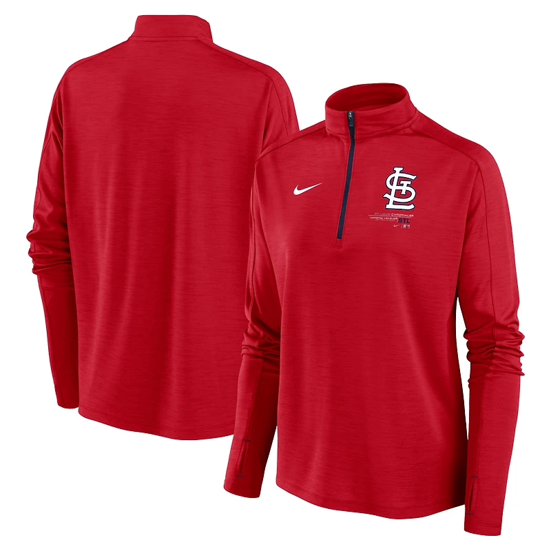 Haut à quart de zip Pacer St. Louis Cardinals Nike rouge pour femme