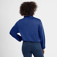 Women's Nike Royal St. Louis Cardinals Rewind Splice Half-Zip Semi-Cropped Bubble Hem Sweatshirt