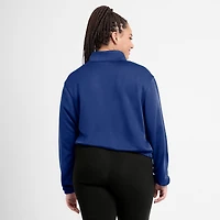 Women's Nike Royal St. Louis Cardinals Rewind Splice Half-Zip Semi-Cropped Bubble Hem Sweatshirt