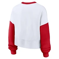 Women's Nike White/Red St. Louis Cardinals Oversized High Hip Fleece Sweatshirt