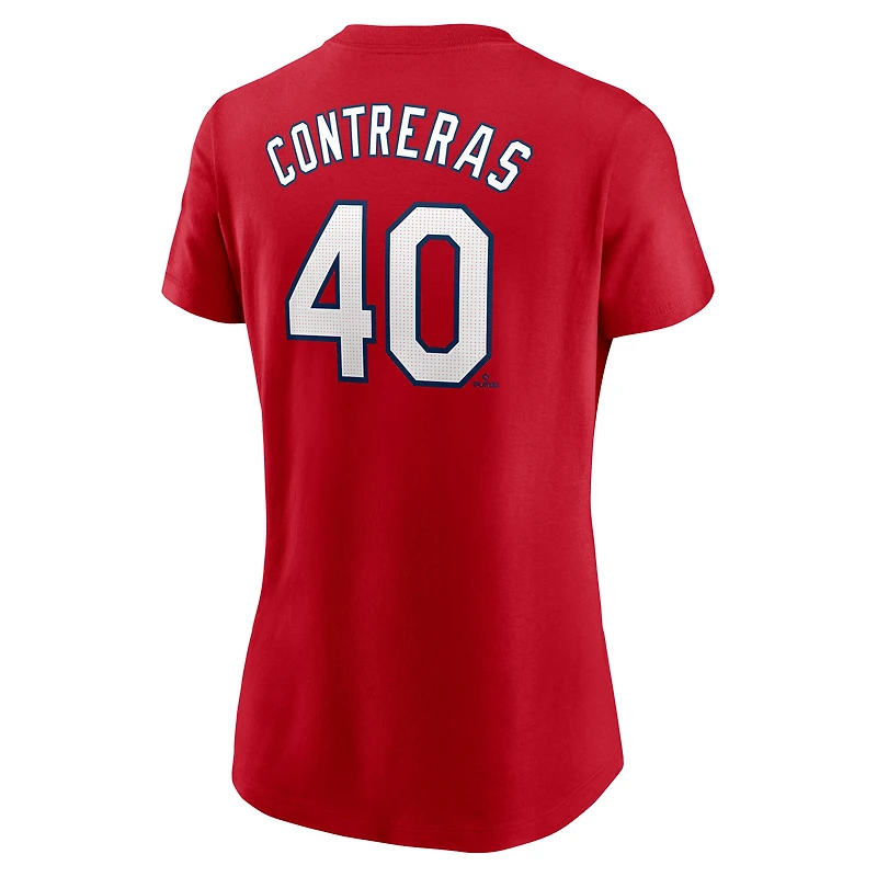 Women's Nike Willson Contreras Red St. Louis Cardinals Fuse Name & Number T-Shirt