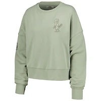 Women's Pro Standard Green St. Louis Cardinals Neutral Oversized Boxy Cropped Pullover Sweatshirt