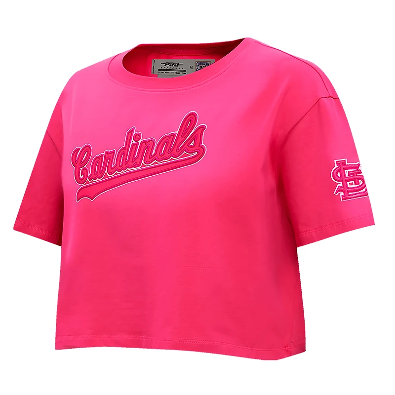 T-shirt court Pro Standard Pink St. Louis Cardinals Triple Boxy pour femmes