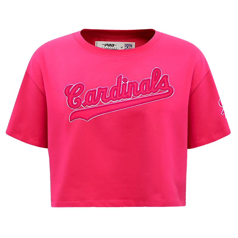 T-shirt court Pro Standard Pink St. Louis Cardinals Triple Boxy pour femmes