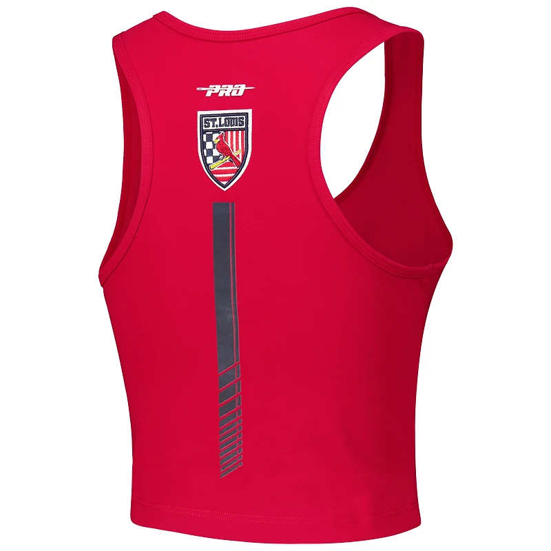 Women's Pro Standard Red St. Louis Cardinals Fast Lane Fitted Tri-Blend Cropped Tank Top