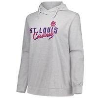 Sweat à capuche taille plus Profile St. Louis Cardinals gris chiné pour femme