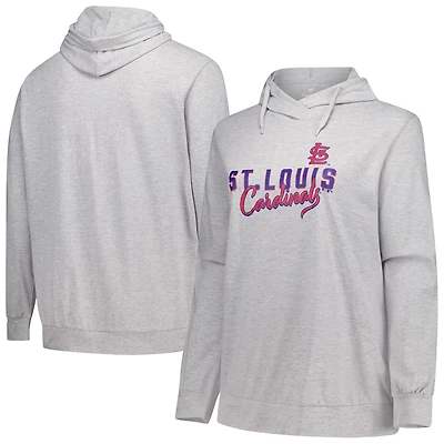 Women's Profile Heather Gray St. Louis Cardinals Plus Pullover Hoodie