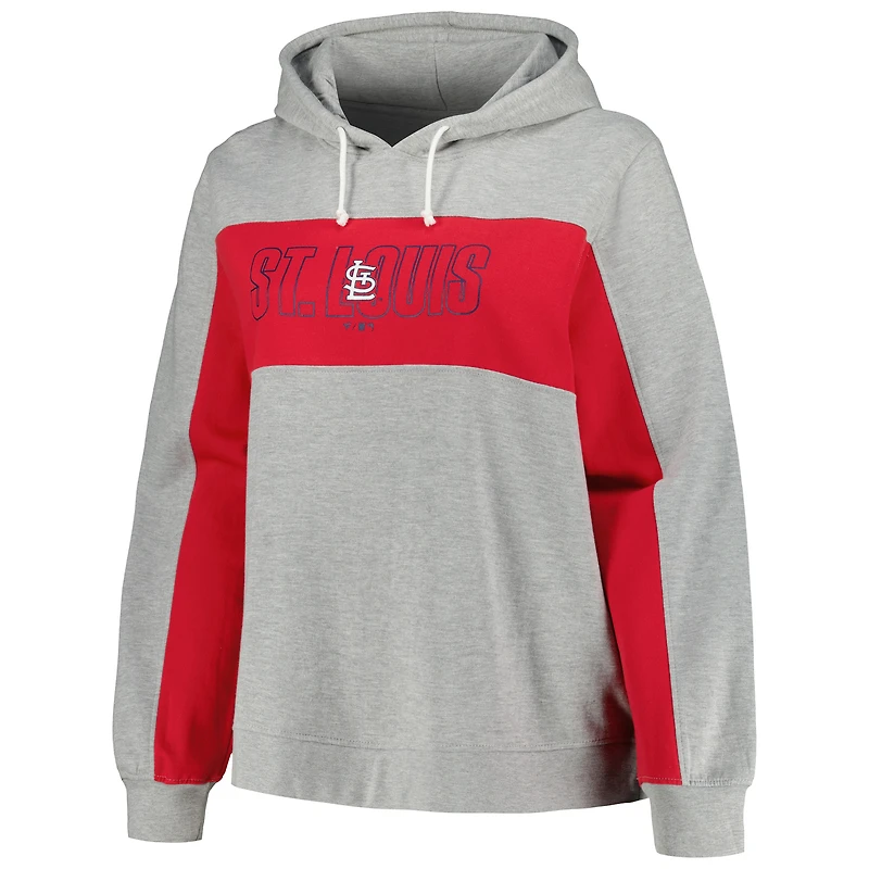 Women's Profile Heather Gray St. Louis Cardinals Plus Pullover Jersey Hoodie