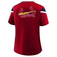 Profil du t-shirt à lacets rouge St. Louis Cardinals pour femme