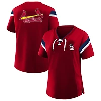 Women's Profile  Red St. Louis Cardinals Lace-Up T-Shirt