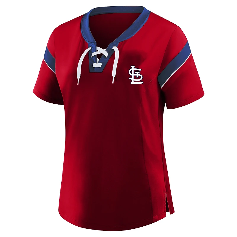 Women's Profile Red St. Louis Cardinals Plus Lace-Up T-Shirt