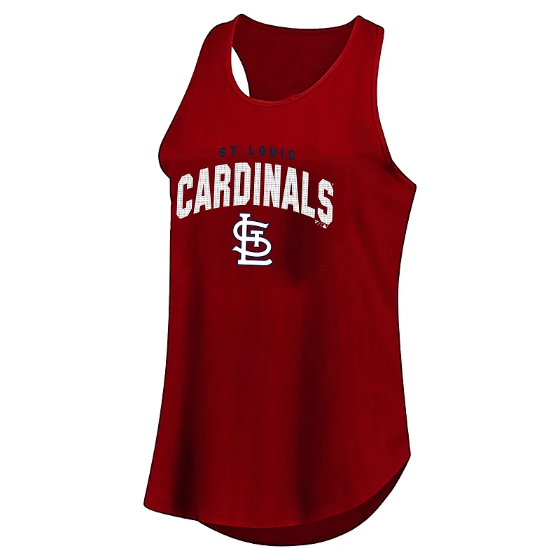 Women's Profile Red St. Louis Cardinals Plus Wordmark Racerback Scoop Neck Tank Top