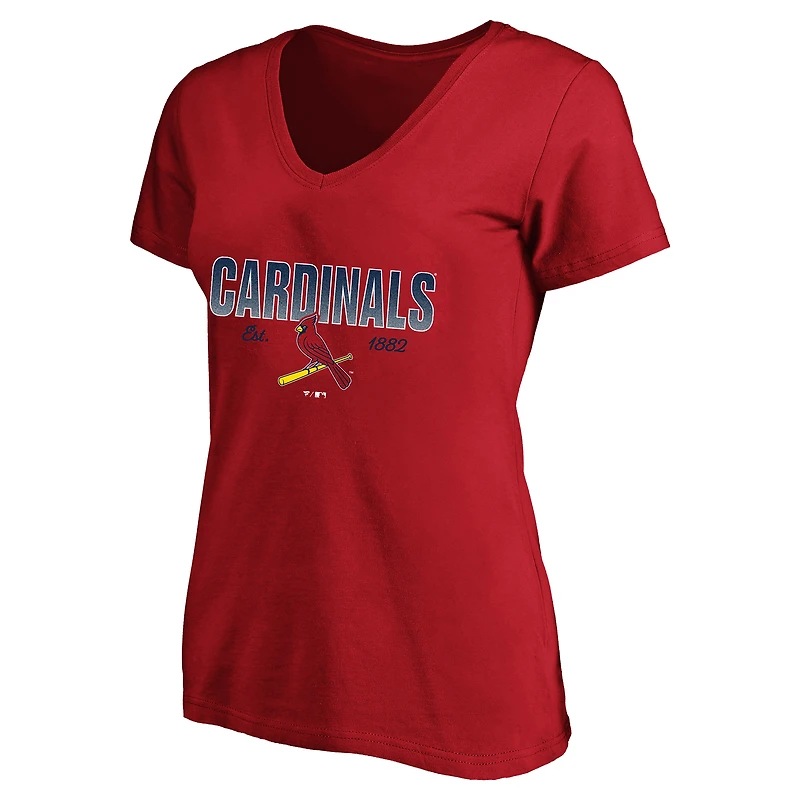 Women's Profile Red St. Louis Cardinals Plus Wordmark V-Neck T-Shirt