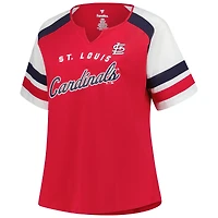 Women's Profile  Red St. Louis Cardinals Plus Sized Arched Notch Neck T-Shirt