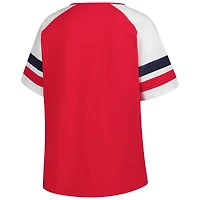 Women's Profile  Red St. Louis Cardinals Plus Sized Arched Notch Neck T-Shirt