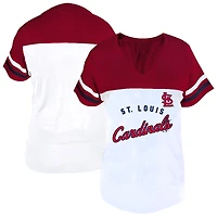 Women's Profile White/Red St. Louis Cardinals Plus Two-Stripe V-Neck T-Shirt