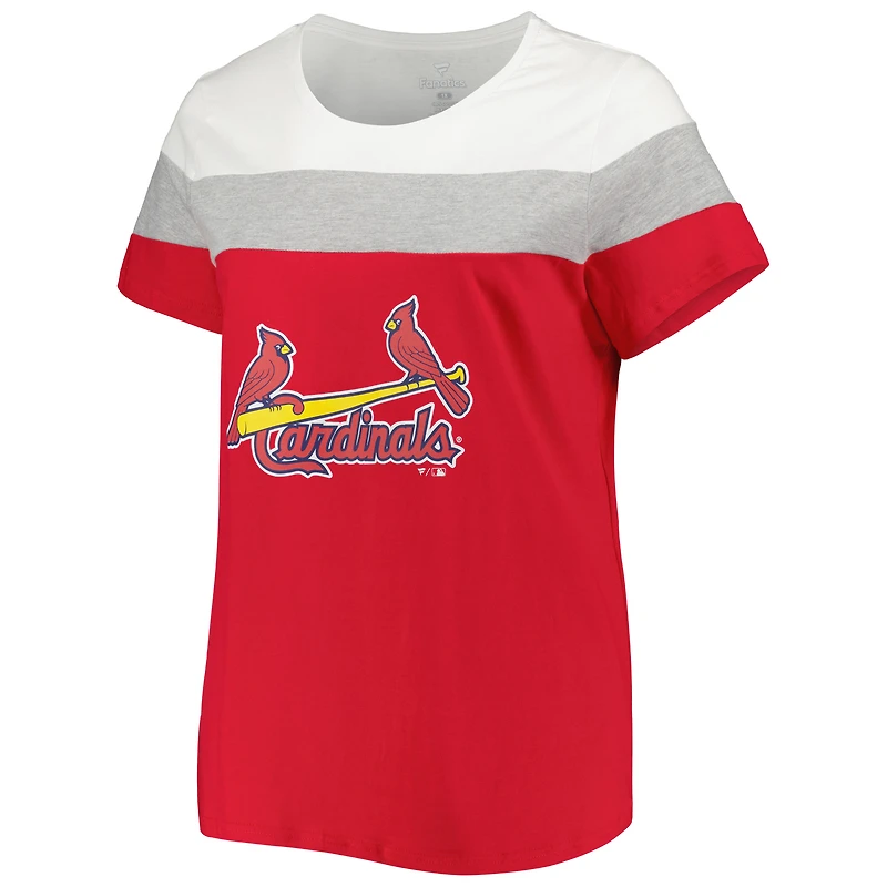 Women's Red/Heather Gray St. Louis Cardinals Plus Colorblock T-Shirt
