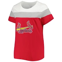 Women's Red/Heather Gray St. Louis Cardinals Plus Colorblock T-Shirt