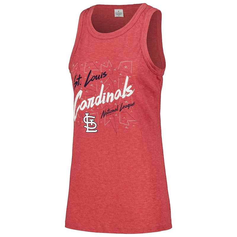 Women's Soft as a Grape Red St. Louis Cardinals Gauze High Neck Tank Top