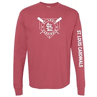 Women's Soft as a Grape Red St. Louis Cardinals Pigment Dye Long Sleeve T-Shirt