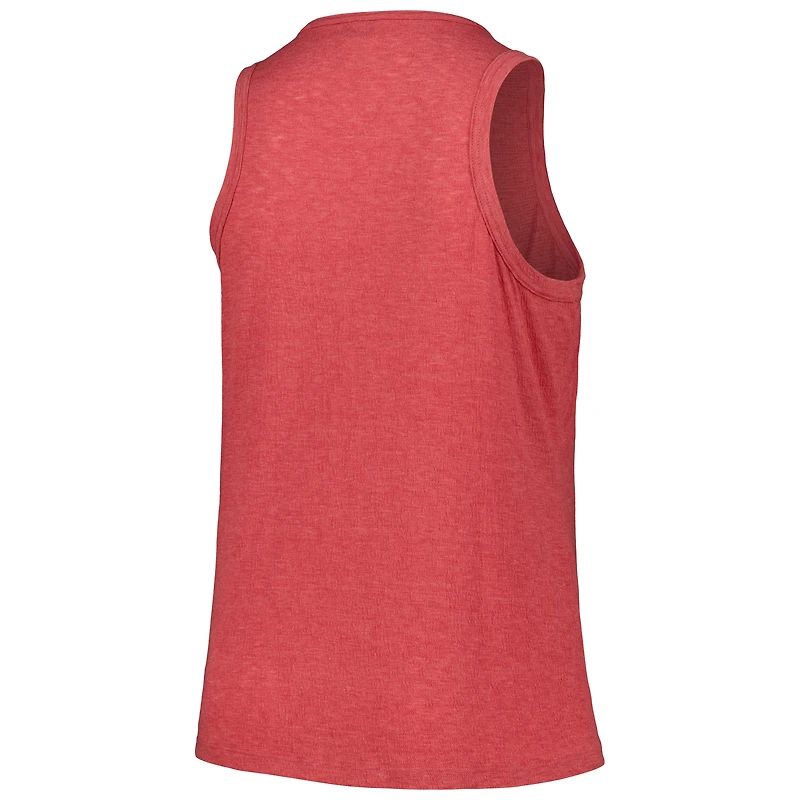 Women's Soft as a Grape Red St. Louis Cardinals Plus Curvy High Neck Tri-Blend Tank Top