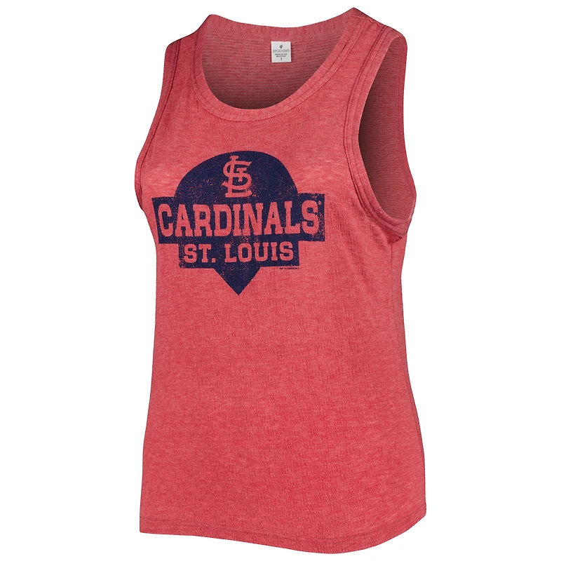 Women's Soft as a Grape Red St. Louis Cardinals Plus High Neck Tri-Blend Tank Top