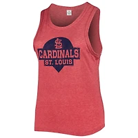 Women's Soft as a Grape Red St. Louis Cardinals Plus High Neck Tri-Blend Tank Top