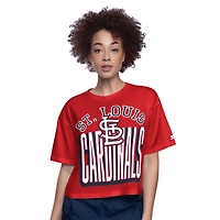 T-shirt court et carré rouge pour femme St. Louis Cardinals Play the Ball