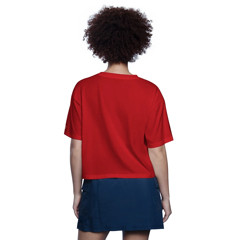 T-shirt court et carré rouge pour femme St. Louis Cardinals Play the Ball