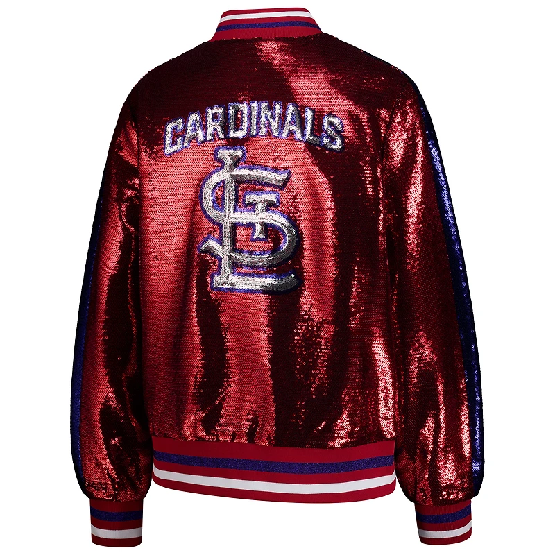 Women's The Wild Collective  Red St. Louis Cardinals Sequin Full-Zip Bomber Jacket