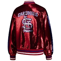Women's The Wild Collective  Red St. Louis Cardinals Sequin Full-Zip Bomber Jacket