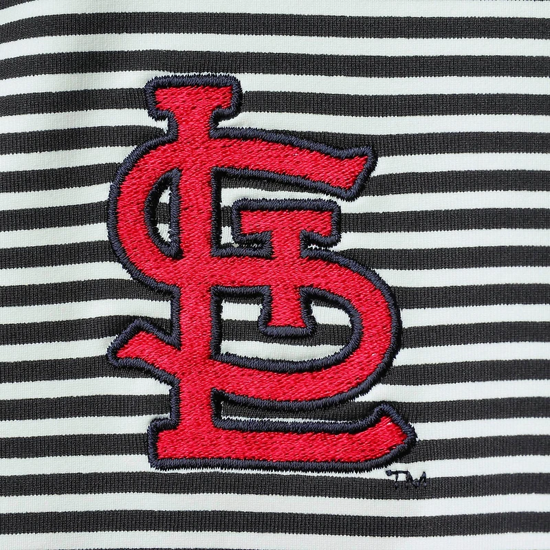 Women's Tommy Bahama Black St. Louis Cardinals Aubrey Stripe Block IslandZone Half-Zip Jacket