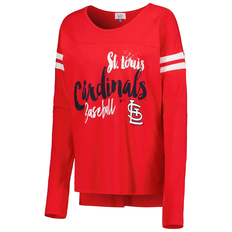 Women's Touch Red St. Louis Cardinals Free Agent Long Sleeve T-Shirt