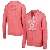 Sweat à capuche zippé léger en mélange de trois matières, rouge, pour femme, St. Louis Cardinals Training Camp