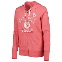 Women's Touch Red St. Louis Cardinals Training Camp Tri-Blend Lightweight Full-Zip Hoodie