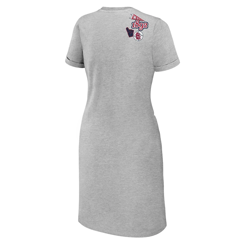Women's WEAR by Erin Andrews Heather Gray St. Louis Cardinals  Knotted T-Shirt Dress