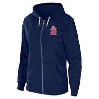 Women's WEAR by Erin Andrews Navy St. Louis Cardinals Sponge Fleece Full-Zip Hoodie