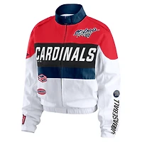 Veste zippée rouge/blanche pour femme WEAR by Erin Andrews des Cardinals de Saint-Louis Racing