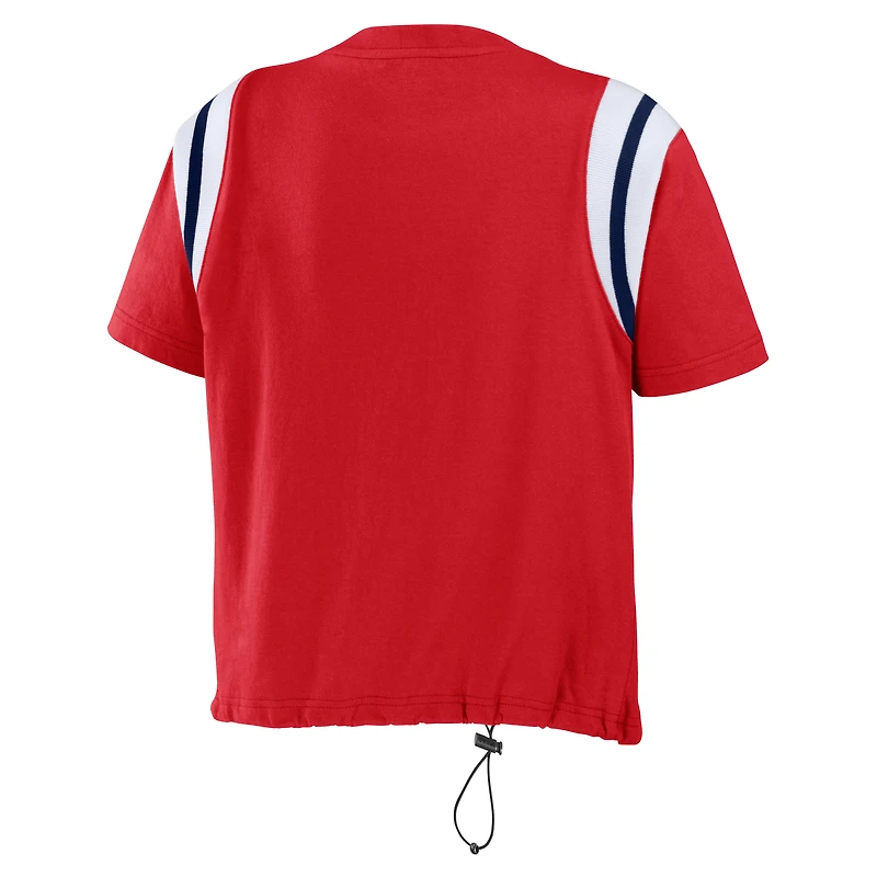 Women's WEAR by Erin Andrews Red St. Louis Cardinals Cinched Colorblock T-Shirt