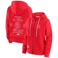 Women's WEAR by Erin Andrews Red St. Louis Cardinals Vintage Full-Zip Raglan Hoodie