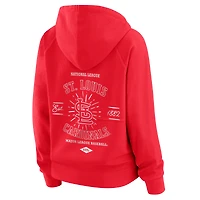 Women's WEAR by Erin Andrews Red St. Louis Cardinals Vintage Full-Zip Raglan Hoodie