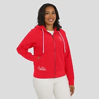 Women's WEAR by Erin Andrews Red St. Louis Cardinals Vintage Full-Zip Raglan Hoodie