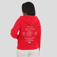 Women's WEAR by Erin Andrews Red St. Louis Cardinals Vintage Full-Zip Raglan Hoodie
