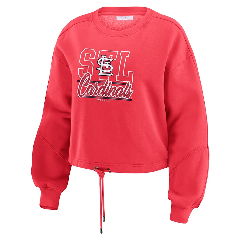 Ensemble de détente pour femme WEAR by Erin Andrews avec sweat-shirt et short en molleton délavé rouge des Cardinals St. Louis