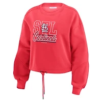 Ensemble de détente pour femme WEAR by Erin Andrews avec sweat-shirt et short en molleton délavé rouge des Cardinals St. Louis