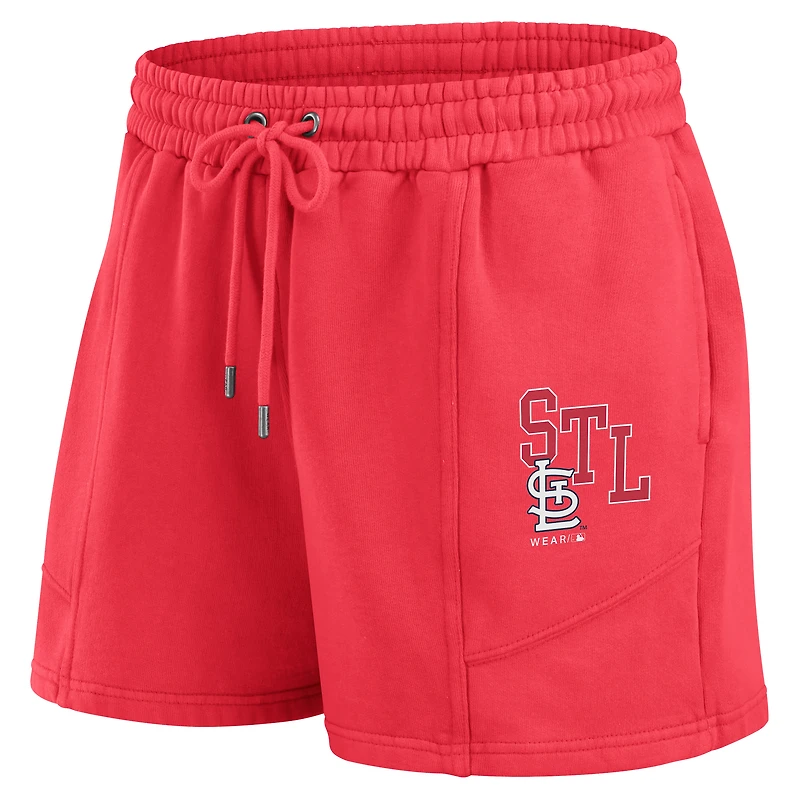 Ensemble de détente pour femme WEAR by Erin Andrews avec sweat-shirt et short en molleton délavé rouge des Cardinals St. Louis