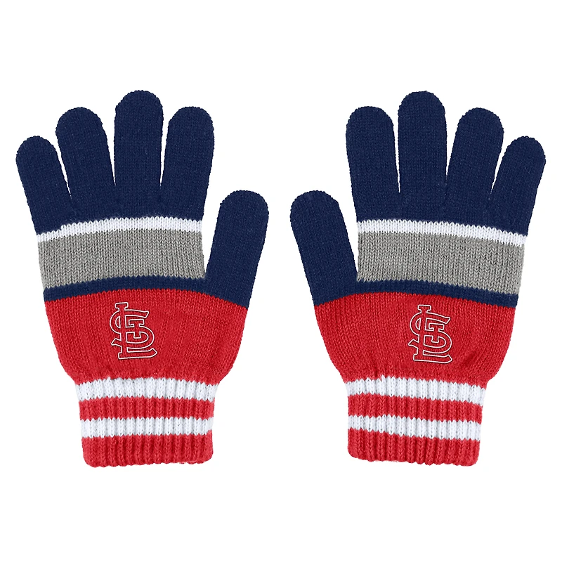 WEAR by Erin Andrews Ensemble gants et écharpe à rayures des Cardinals de St. Louis pour femmes